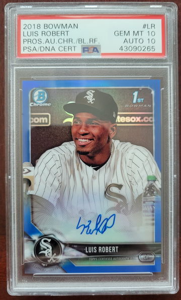 2018 Bowman Chrome Auto Blue Luis Robert psa 10/10