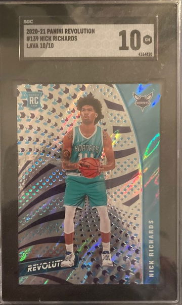 2020-21 Nick Richards Rookie RC #/10 Lava Panini Revolution #139 SGC 10