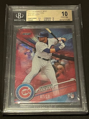 2017 Bowman’s Best Red Refractor Ian Happ #38 Rookie #’d/10 BGS 10 Pristine