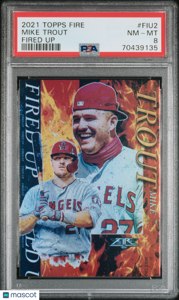 Mike Trout 2021 Topps Fire Fired Up #FIU2 Anaheim Angels - PSA 8