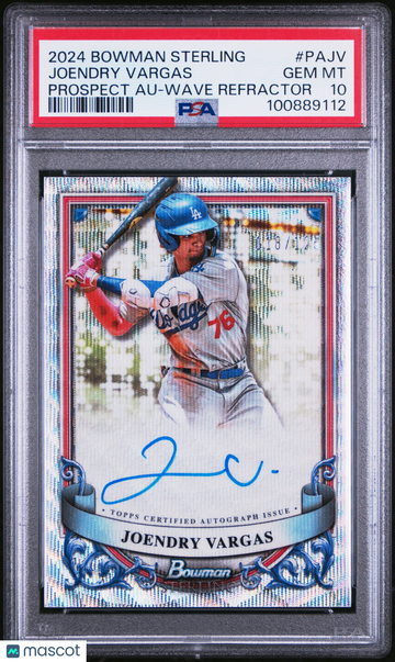 2024 Bowman Sterling Prospect Autographs Joendry Vargas #PAJV Wave Refractor PSA 10