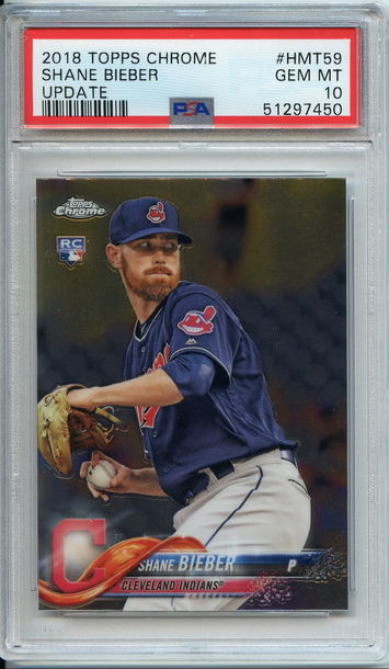 Shane Bieber Topps Chrome Update Rookie PSA 10 NEP 450