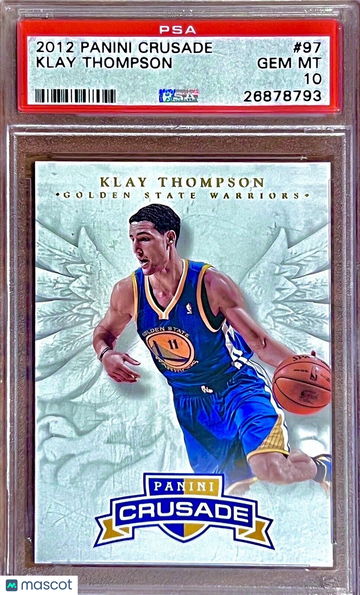 POP 72 PSA 10 RC Klay Thompson 2012 Crusade Rookie Blue Yellow Shield Team Color