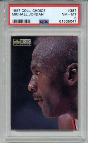 1997 UPPER DECK COLLECTOR'S CHOICE #387 MICHAEL JORDAN CARD BULLS PSA 8 LOW POP