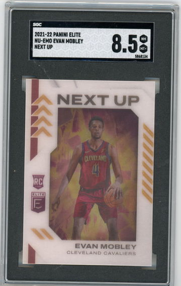 2021-22 Donruss Elite Next Up Evan Mobley Lenticular SSP Case Hit Cleveland Cavaliers RC SGC 8.5