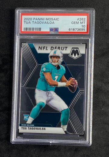 2020 Panini Mosaic 262 Tua Tagovailoa PSA 10 