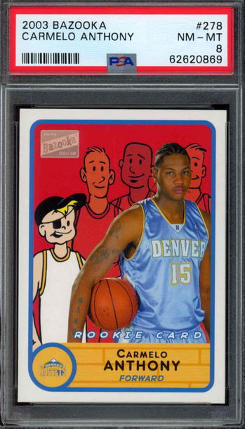 2003 Bazooka #278 Carmelo Anthony PSA 8 Near Mint