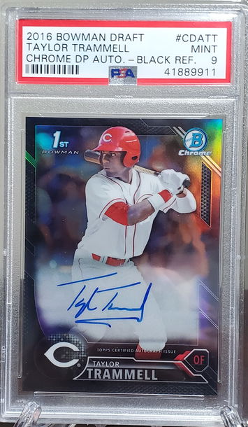 Taylor Trammell Bowman Black Auto PSA 9