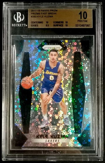 2017-18 Panini Prizm Fast Break Kyle Kuzma ROOKIE RC #283 BGS 10 PRISTINE POP 3 - DHL Express Air 5-6 Days with Tracking