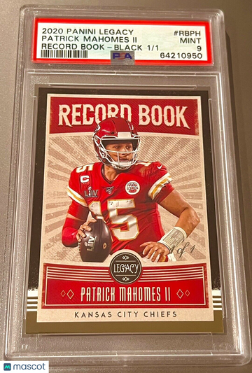 True 1/1 PSA 9 Patrick Mahomes 2020 Panini Golden Record Book Black One of One !