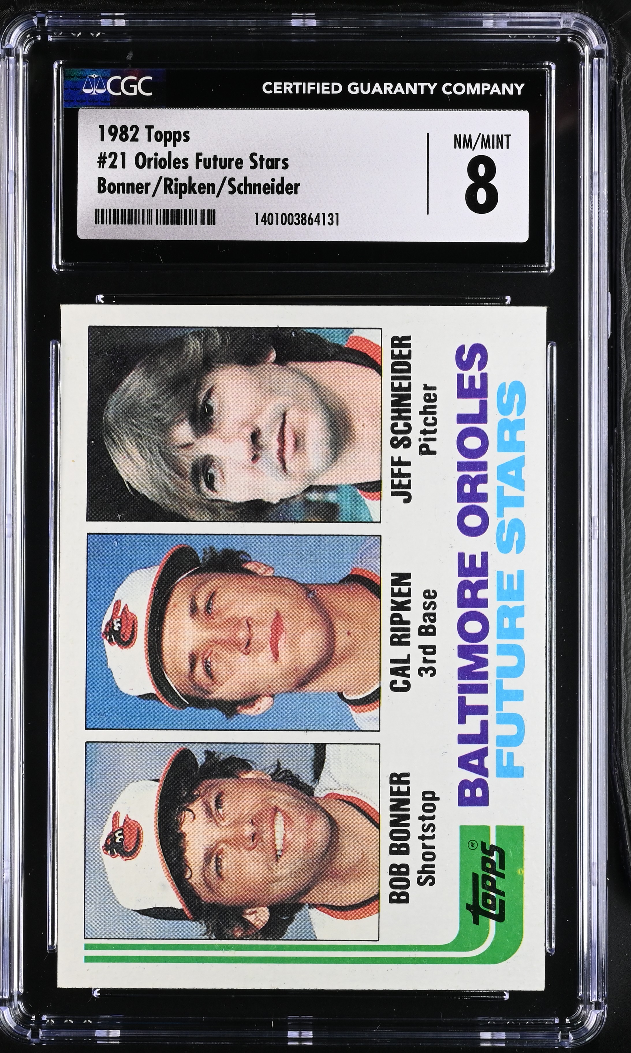 1982 Topps Orioles Future Stars #21 Cal Ripken, Jr. Rookie CGC 8 P1365