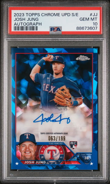 2023 Topps Chrome Update Sapphire Autographs Josh Jung #USAJJ /199 PSA 10