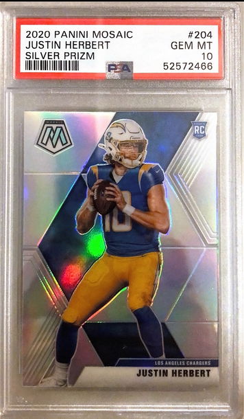 2020 Justin Herbert Mosaic Silver PSA 10
