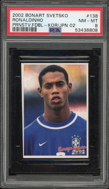 2002 Bonart Svetsko Ronaldinho World Cup Korea Japan PSA 8 POP 1