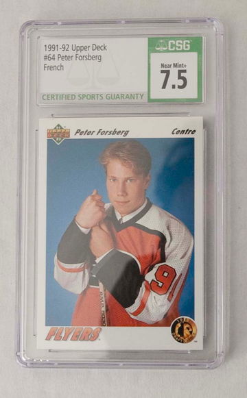 Peter Forsberg 1991-92 Upper Deck French CSG 7.5 Rookie #64