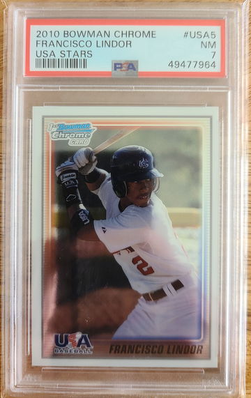 2010 Bowman Chrome Francisco Lindor PSA 7