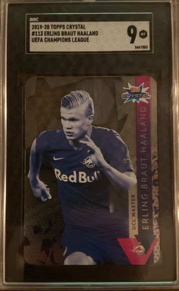 2019 Topps UCL Crystal Erling Haaland SGC 9 Wonderkid  REAL Rookie RC #113