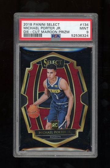 2018 Michael Porter jr Select Maroon Die-Cut /175 PSA 9