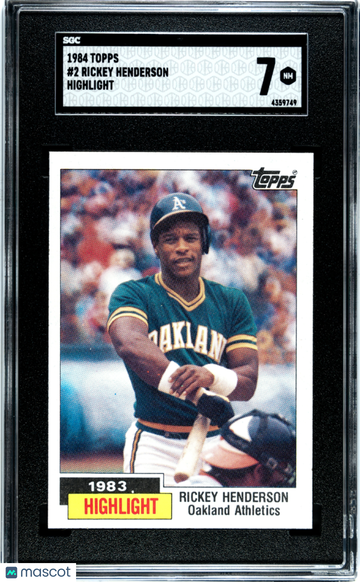 1984 Topps Rickey Henderson #2 Highlight SGC 7