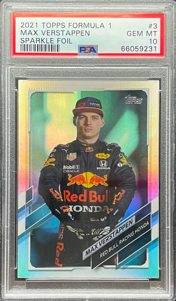 2021 Topps Formula 1 Max Verstappen Sparkle Foil PSA 10 #3 Red Bull Racing Honda