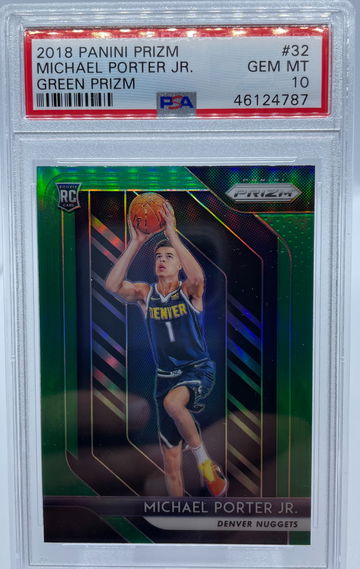 2018 Panini Prizm Michael Porter Jr. GREEN Prizm PSA 10 GEM-MINT