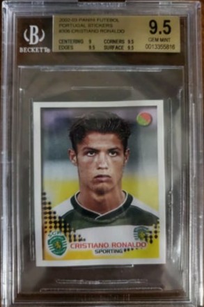 2002-03 Futebol Portugal Cristiano Ronaldo #306 RC Sticker - BGS 9.5