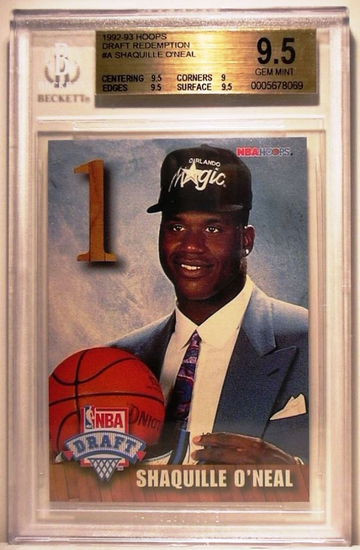 1992-93 NBA HOOPS DRAFT REDEMPTION #A SHAQUILLE O'NEAL ROOKIE BGS 9.5 GEM MINT
