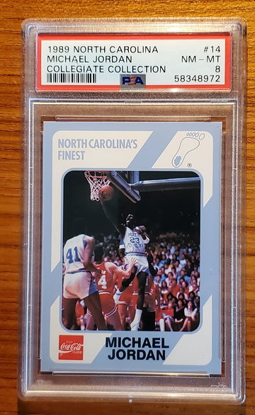 1989 north carolina Michael Jordan #14  psa 8 collegiate collection coca cola bulls 