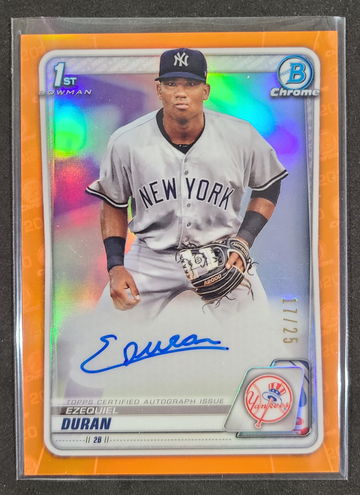 Ezequiel Duran Bowman Chrome Autograph Orange Refractor