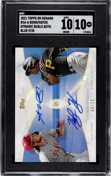 2021 Topps On Demand Dynamic Duals Auto Blue 9/25 Alec Bohm Ke'Bryan Hayes SGC 10 w 10 Autograph Pop 2!!