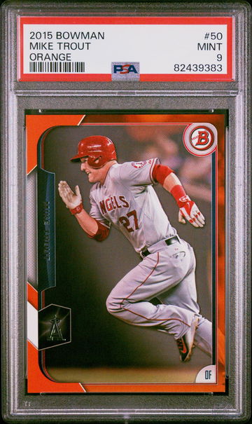 2015 Bowman Orange Mike Trout #50 /25 PSA 9
