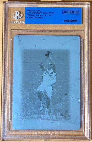 2003 LEBRON JAMES ROOKIE 1/1 TOPPS CONTEMPORARY COLLECTION YELLOW PRINTING PLATE - BGS AUTHENTIC