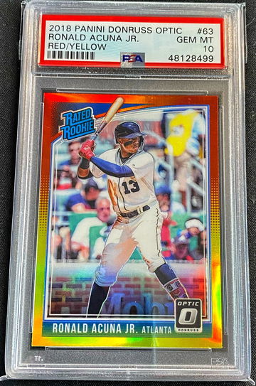 2018 Optic Ronald Acuna Jr Red Yellow PSA 10