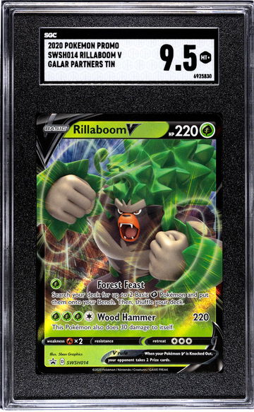 2020 Pokemon Promo #SWSH014 Rillaboom V Galar Partners Tin SGC 9.5