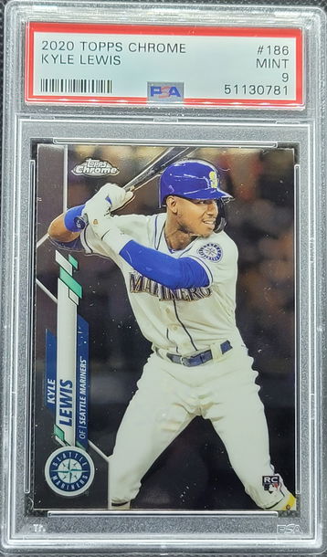 2020 Topps Chrome #186 Kyle Lewis Rookie RC Seattle Mariners PSA 9
