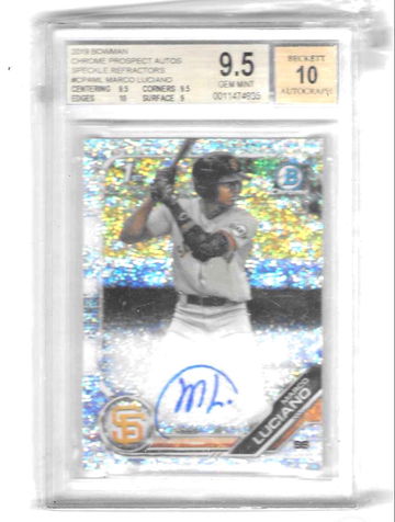 2019 bowman chrome Marco luciano auto autograph speckle /299