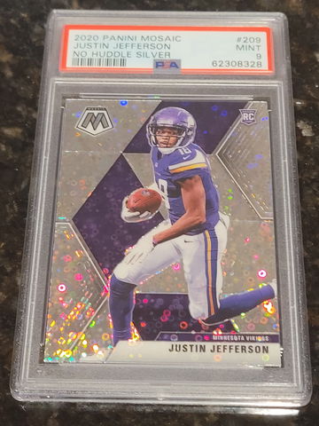 2020 Justin Jefferson Mosaic No Huddle Silver PSA 9 MINT!