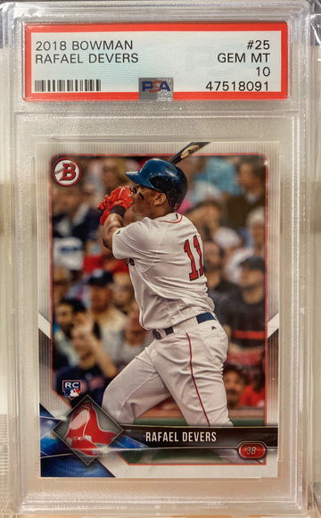 2018 Rafael Devers Bowman Rookie Card PSA 10