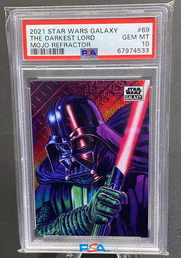 2021 Topps Chrome Star Wars Galaxy #69 The Darkest Lord Mojo Refractor /50 PSA 10