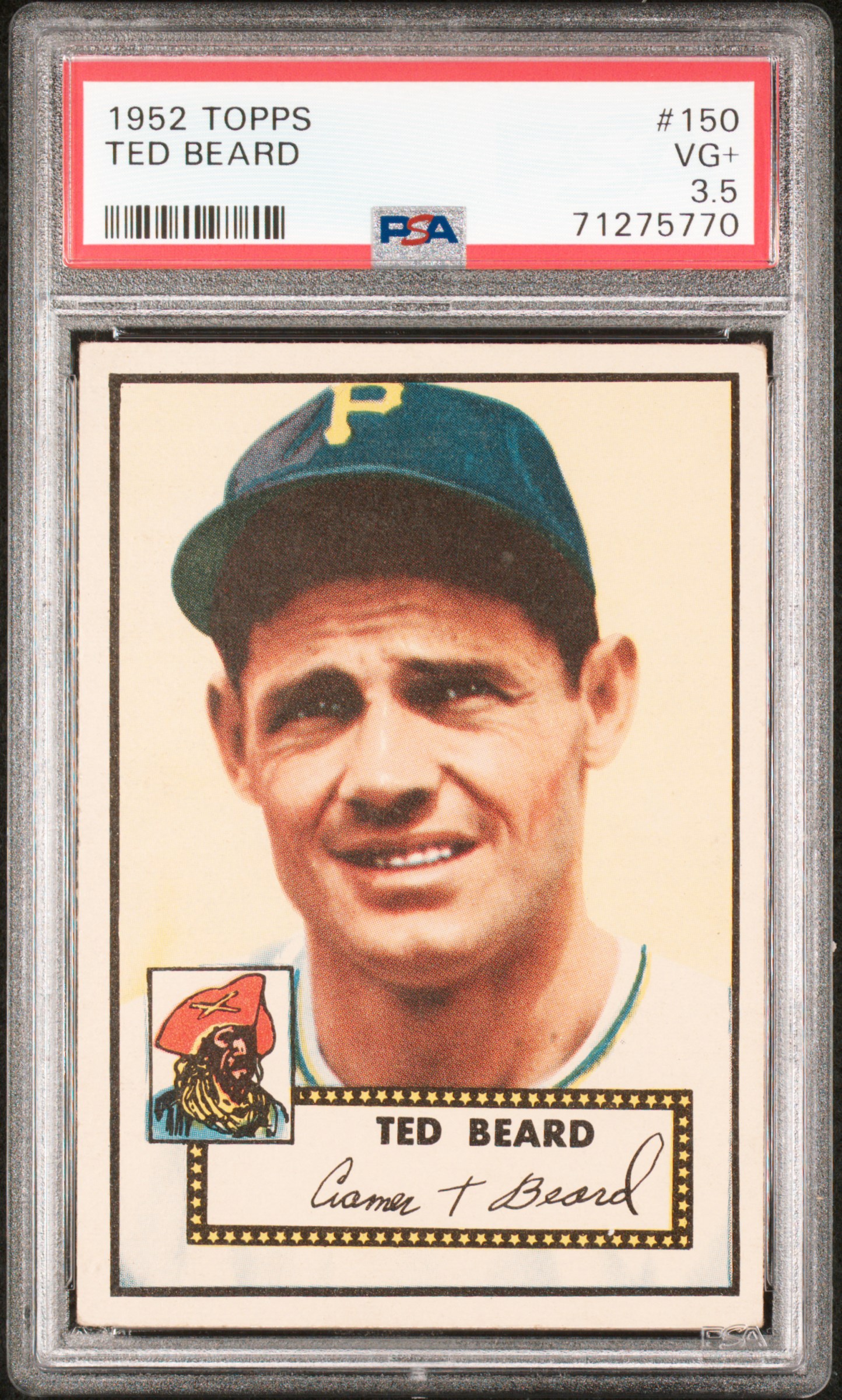 1952 Topps Ted Beard #150 PSA 3.5 NEW LABEL VINTAGE BASEBALL