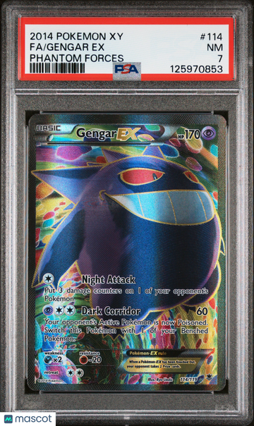 2014 Pokemon Xy Phantom Forces Gengar EX Fa Phantom Forces PSA 7 #114