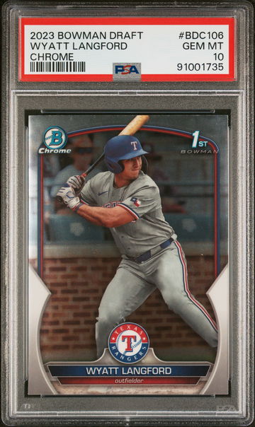 2023 Bowman Draft Chrome Wyatt Langford #BDC106 PSA 10