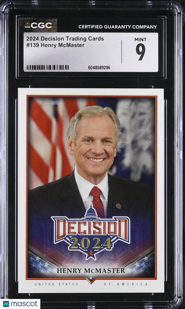 2024 Decision Trading Cards Henry McMaster #139 CGC 9