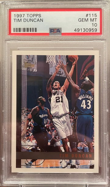Tim Duncan 1997 topps rookie psa 10