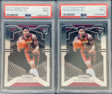 2X LOT KEVIN PORTER JR. 2019 PRIZM TRUE RC PSA 9 MINT
