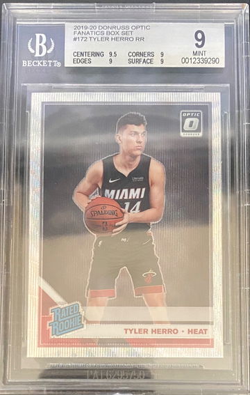 Tyler Herro 2019-20 Donruss Optic Silver Wave Fanatics SP RC BGS 9 Mint