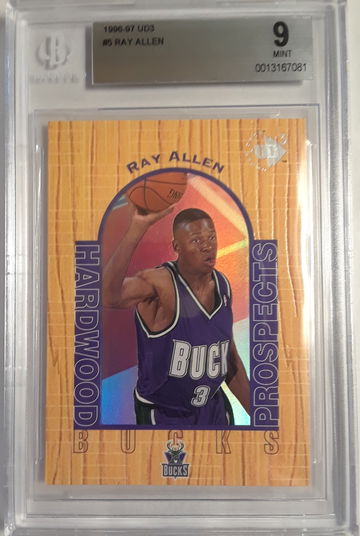 Ray Allen 1996-97 UD3 Hardwood Prospects Rookie Card BGS 9 Mint #5