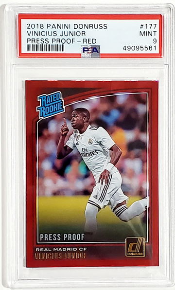 2018 Donruss Vinicius Junior PSA 9 Mint #191 Red Press Proof