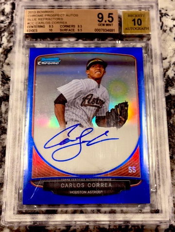Carlos Correa Bowman Chrome Auto 2013 Blue /150 BGS 9.5 True Gem+