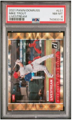 2021 Panini Donruss Mike Trout Livestream /999 PSA 8